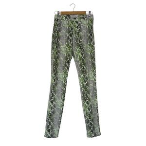 Swank A Posh Green Snake Print Statement Leggings Stretch Pants Size XL